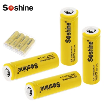 4pcs/veliko Soshine 3,7 V 900mAh PIS 14500 Li-ionska Baterija za Polnjenje z Varnostno izpustni Ventil + Baterija Škatla za Shranjevanje Primeru Imetnik
