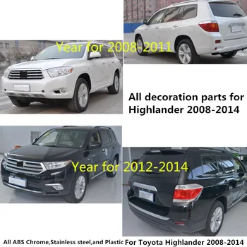 Za Toyota Highlander 2008 2009 2010 2011 2012 2013 avto zadaj rep luči za meglo lučka okvir palico ABS Chrome kritje trim 2pcs