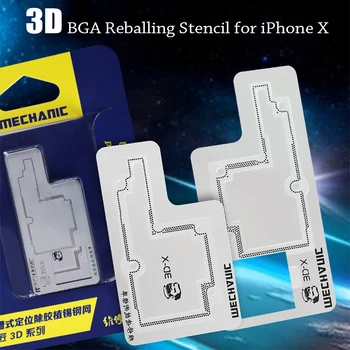 MEHANIK 3D BGA Reballing Šablona Komplet za iPhone X Motherboard Srednji Sloj Sajenje Tin Predlogo Reballing Ploščo Spajkanje Neto