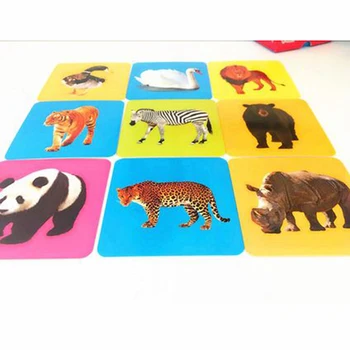 Baby Razsvetljenje Zgodaj 3D izobraževalne igrače, Kognitivne Kartico sadje Živali Lev, Tiger Kartice Montessori Materiali angleščina Igre