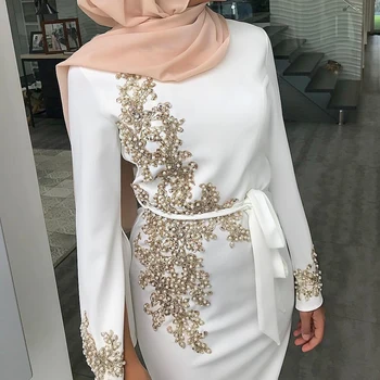 MD Haljo Musulman Femme Beading Abaya Dubaj Turčija Muslimansko Obleko, Hidžab tam kaftan Ameriški Islamska Oblačila Moda Dekleta Stranka Oblek