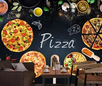 Po meri zidana 3D osebnost pizzeria tablo časopis v ozadju stene