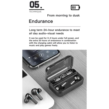 Novo TWS Bluetooth 5.0 Slušalke Brezžične Slušalke 2000Mah Šport Vodotesne Slušalke Noise Cancel Čepkov Z Mikrofonom