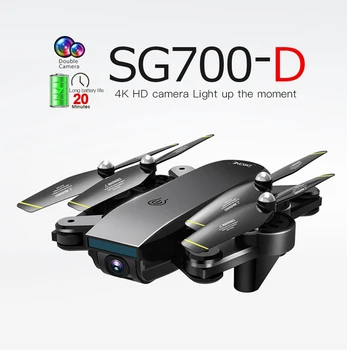 SG700D brezpilotna letala Z Dual Camera HD 4K 1080p Quadcopter FPV Fotografija WiFi Helikopter Daljinski upravljalnik Zložljive Igrače Fant Teen Dron