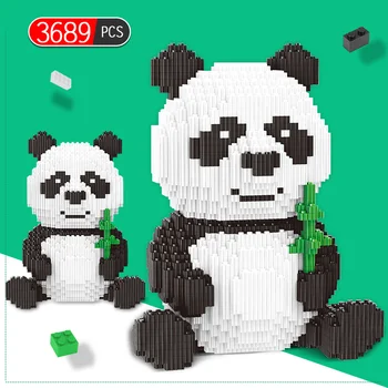 3689pcs Ustvarjalca DIY Assemable Panda Mini Bloki Izobraževalne Živali, Igrače za Otroke gradniki Model Opeke
